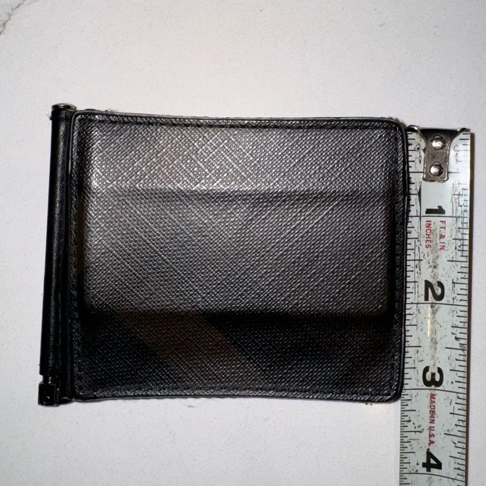 Burberry check print mens thin clip wallet